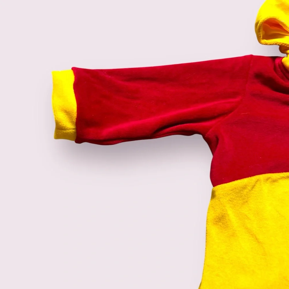 Baby Disney Winnie the Pooh Red and Yellow Onsie Costume PJs With Hood